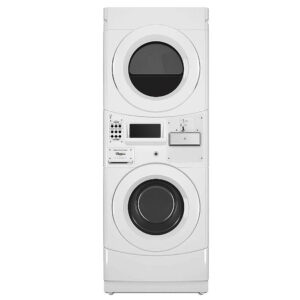 3.1 CuFt Front Load White Washer & 6.7 CuFt White Electric Dryer - Coin Equipped