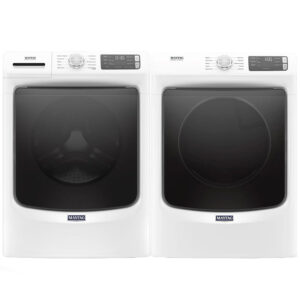 4.5 CuFt Electric Front Load Washer with 7.3 CuFt Front Load Electric Dryer in White