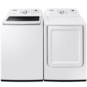 4.5 CuFt Top Load Washer with 7.2 CuFt Electric Dryer in White