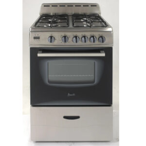 24-inch Freestanding Gas Range with 4 Sealed Burners - Stainless Steel
