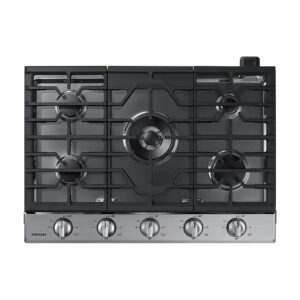 30-Inch Smart Gas Cooktop with Illuminated Knobs in Stainless Steel