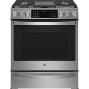 30-inch Smart Slide-In Gas Range with 5 Sealed Burners - Fingerprint Resistant Stainless Steel
