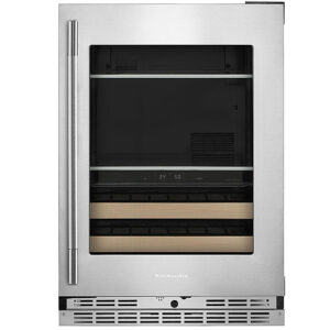 4.8 Cu. Ft. 24" Beverage Center with Glass Door and Wood-Front Racks