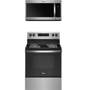 4.8 CuFt Electric Range with 1.7 CuFt 1000 Watt Over-the-Range Microwave in Stainless Steel