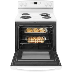 4.8 CuFt Freestanding Electric Range in White with Self-Clean Option