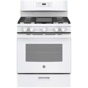5.0 Cu-Ft Freestanding 5 Burner Gas Range in White