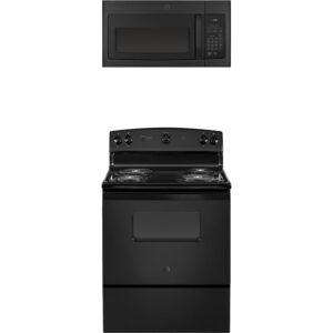 5.0 CuFt Freestanding Electric Range with 1.6 CuFt 1000 Watt Over-The-Range Microwave in Black