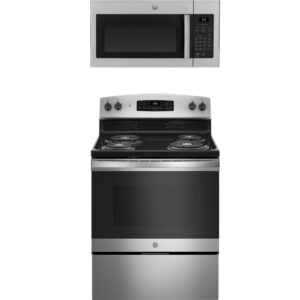 5.0 CuFt Freestanding Electric Range with 1.6 CuFt 1000 Watt Over-The-Range Microwave in Stainless Steel