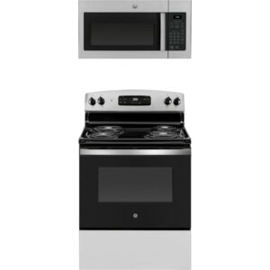 5.0 CuFt Freestanding Electric Range with 1.6 CuFt 1000 Watt Over-The-Range Microwave in Stainless Steel