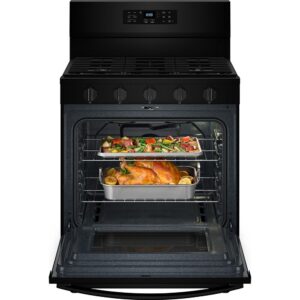 5.0 CuFt Self Cleaning Gas Range in Black with Air Cooking Technology