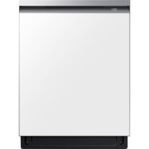 42 dBA Smart Sanitize Hidden Touch Control Dishwasher in White Glass with Smart Dry