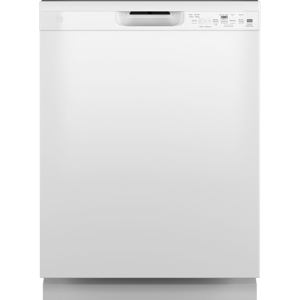 52 dBA Steam Sanitize Front Control Dishwasher in White with Dry Boost™