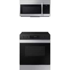 6.3 CuFt Smart Slide-In Electric Range with 1.6 CuFt 1000 Watt Over-The-Range Microwave in Stainless Steel