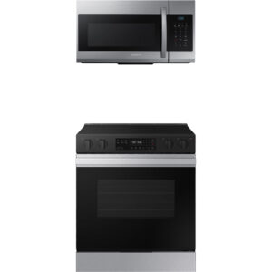 6.3 CuFt Smart Slide-In Electric Range with 1.7 CuFt 1000 Watt Over-The-Range Microwave in Stainless Steel