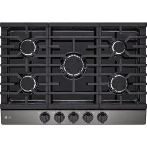 30" Smart 5-Element Gas Cooktop in Black Stainless with UltraHeat™ Burner