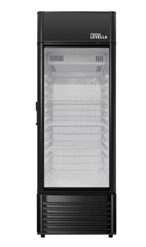 6.5 CuFt Manual Defrost Commercial Display Refrigerator 1-Glass Door Merchandiser in Black with 3 Adjustable Wire Shelves
