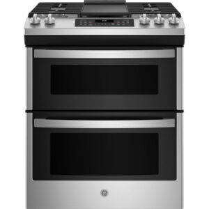 6.7 CuFt 5-Burner Double Oven Slide-In Gas Range in Stainless Steel