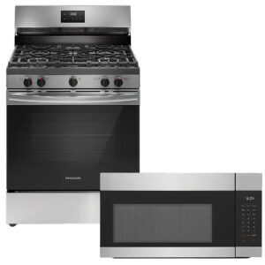 5.1 CuFt 5-Burner Gas Range with 1.7 CuFt Over-The-Range Microwave in Stainless Steel