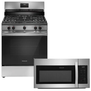 5.1 CuFt 5-Burner Gas Range with 1.8 CuFt Over-The-Range Microwave in Stainless Steel