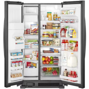 21 Cu Ft 33-Inch Wide Side-by-Side Refrigerator - Black