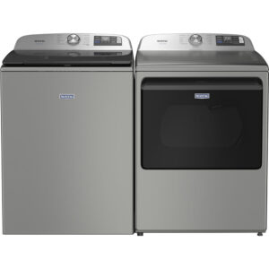 5.2 CuFt Smart Pet Pro Top Load Agitator Washer with 7.4 CuFt Smart Pet Pro Top Load Electric Dryer in Classic Silver