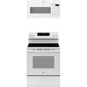5.3 CuFt Convection Freestanding Electric Range with 1.9 CuFt 1000 Watt Over the Range Microwave in White