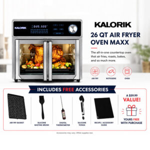 26 Quart Digital Air Fryer Oven Grill with FREE Grill Master" 5-Piece Set