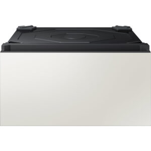 27" Bespoke Wide Laundry Pedestal with Storage Drawer - Ivory