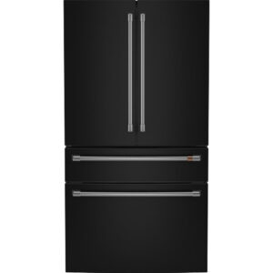 28.7 CuFt Smart 4-Door French Door Refrigerator in Matte Black with Dual-Dispense AutoFill Pitcher