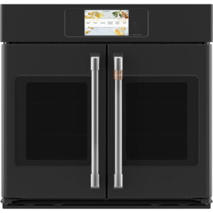 30" Smart Self-Cleaning True Convection Single Wall Oven in Black Matte with Air Fry and Brushed Stainless Handles