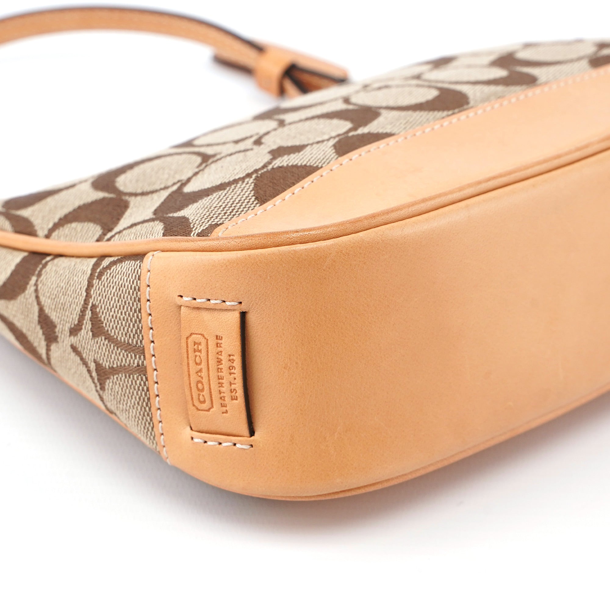 6094 Beige Signature C Demi Shoulder Bag - Image 12
