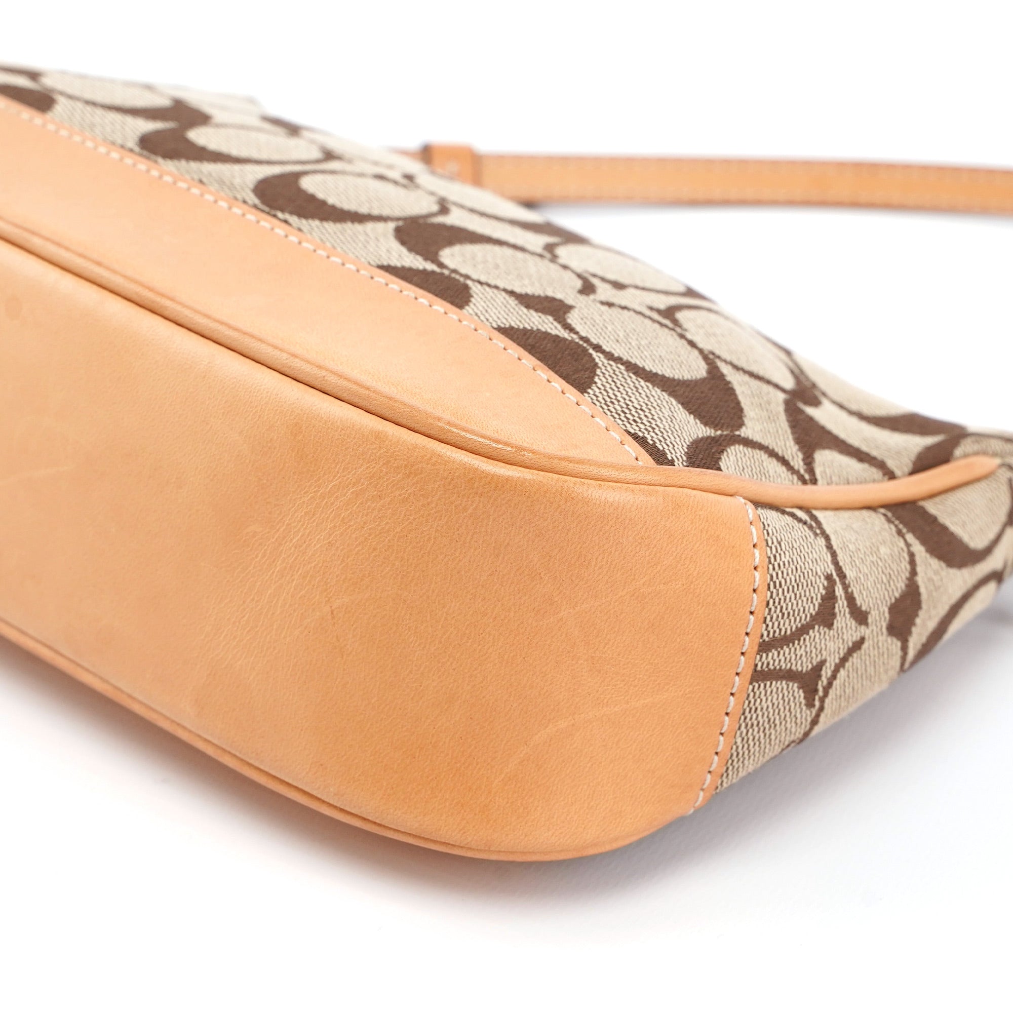 6094 Beige Signature C Demi Shoulder Bag - Image 13