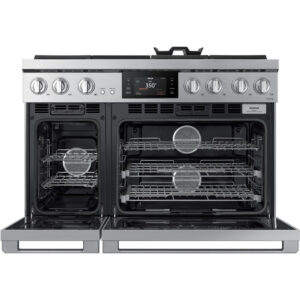 48" Dual Fuel Steam Range with Embedded Griddle - Silver Stainless
