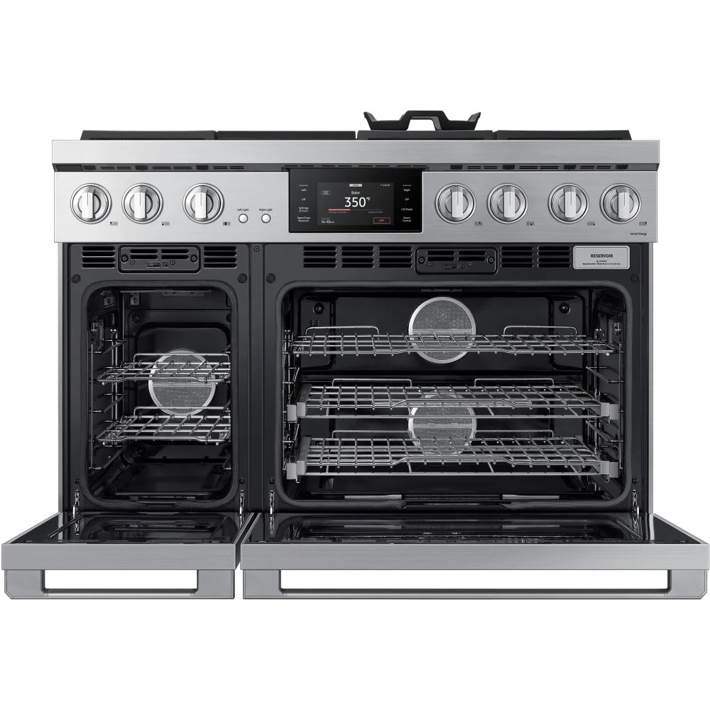 48" Dual Fuel Steam Range with Embedded Griddle - Silver Stainless