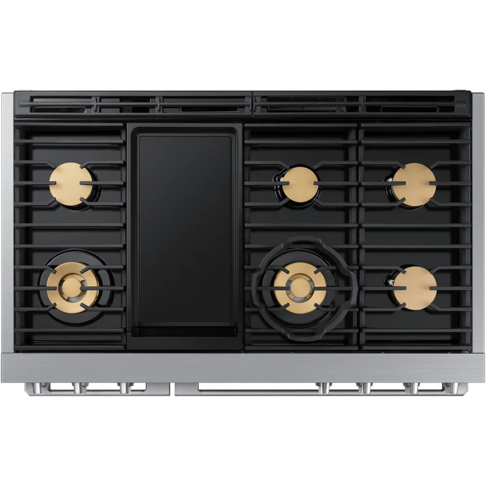 48" Dual Fuel Steam Range with Embedded Griddle - Silver Stainless - Image 2