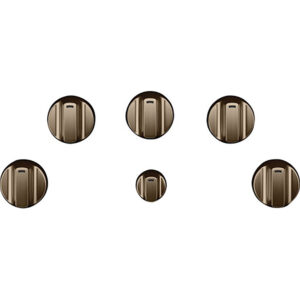 5 Electric Cooktop Knobs - Brushed Bronze