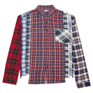 7 Cuts Wide Flannel Shirt - Red/Navy