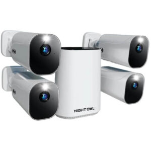 8-Channel  3-Camera Indoor/Outdoor Wire Free 2K 64GB Security System - White