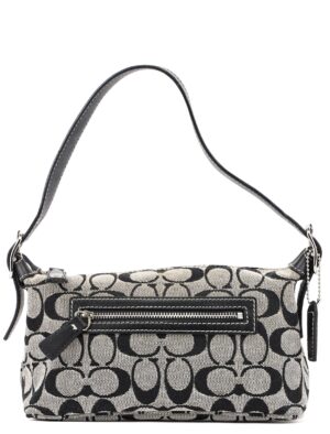 6044 Grey Signature C Demi Shoulder Bag