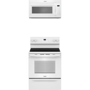 5.3 CuFt Electric Range with 1.7 CuFt Over the Range Microwave in White