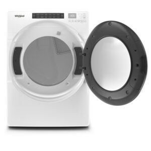 7.4 CuFt Front Load Stackable Long Vented White Electric Dryer with Wrinkle Shield™ Option