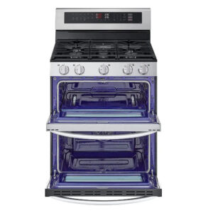 6.9 CuFt Smart Double Oven Gas Range in Stainless Steel