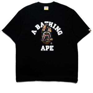 A Bathing Ape 1st Camo Shark Seijin College Tee - Black