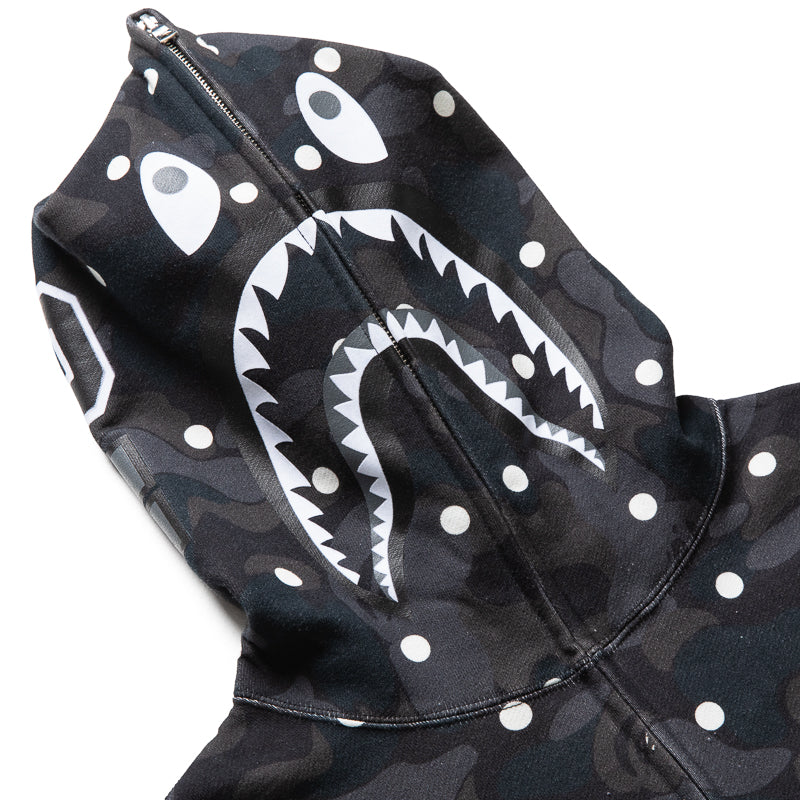 A Bathing Ape ABC Dot Shark Full Zip Hoodie - Black - Image 3