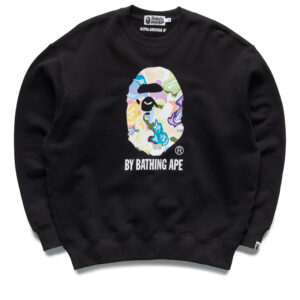 A Bathing Ape Art Camo By Bathing Ape Crewneck - Black