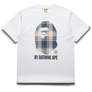 A Bathing Ape Bape Check By Bathing Ape Tee - White/Blue