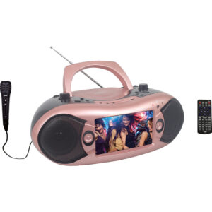7” Bluetooth® DVD Boombox with TV - Rose Gold
