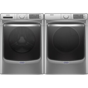 5.0 CuFt Smart Steam Sanitize Front Load Washer with 7.3 CuFt Smart Vented Electric Dryer in Metallic Slate