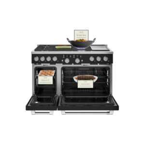 8.25 CuFt Smart Slide-In 6-Burner Commercial Dual-Fuel Gas Range With Griddle In Matte Black