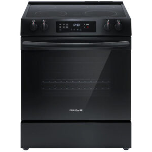 5.3 CuFt 30" 5-Element Freestanding Front Control Electric Range with Steam Clean - Black